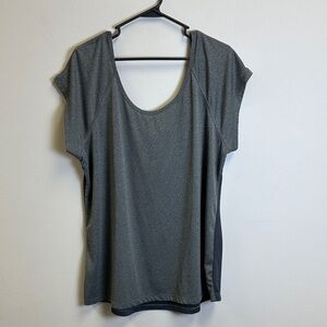 Elegant Charcoal Gray Women's Short Sleeve Top